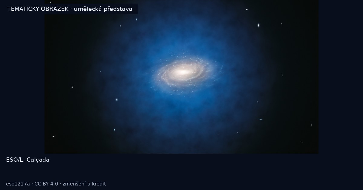Halo temné hmoty kolem Mléčné dráhy – umělecká představa