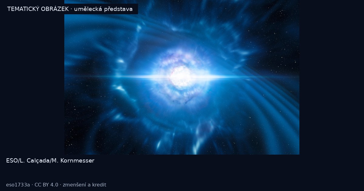 Srážka neutronových hvězd – umělecká představa