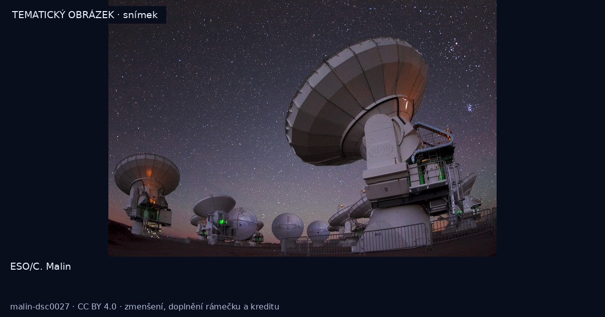 Antény observatoře ALMA na plošině Chajnantor