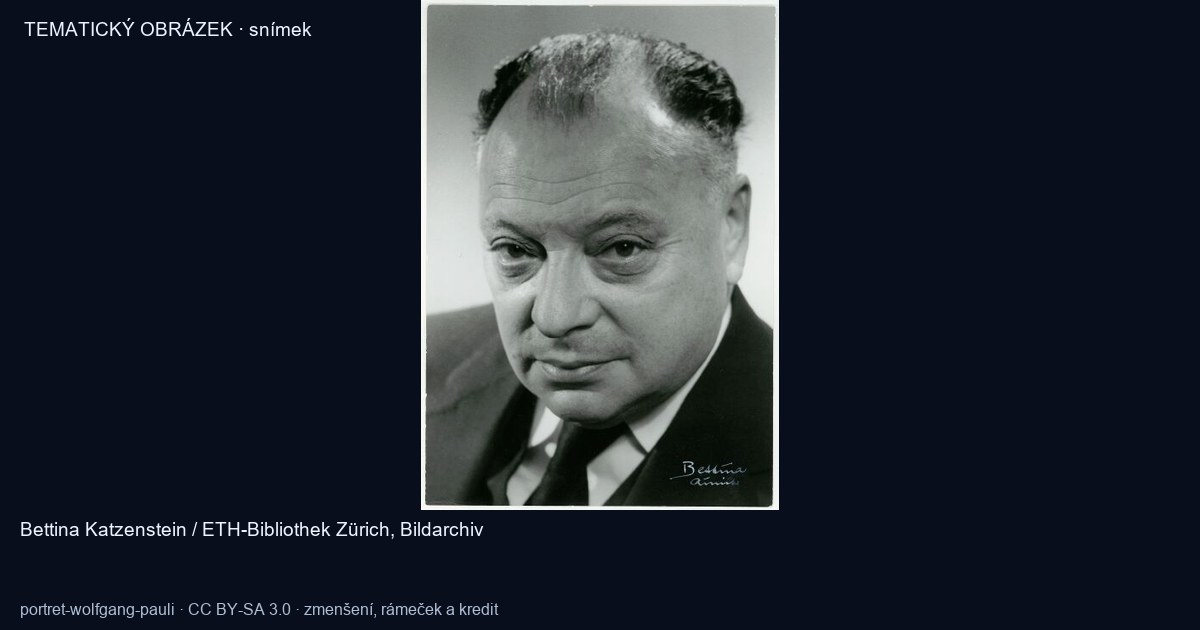 Wolfgang Pauli na fotografii Bettiny Katzenstein z obrazového archivu ETH v Curychu.