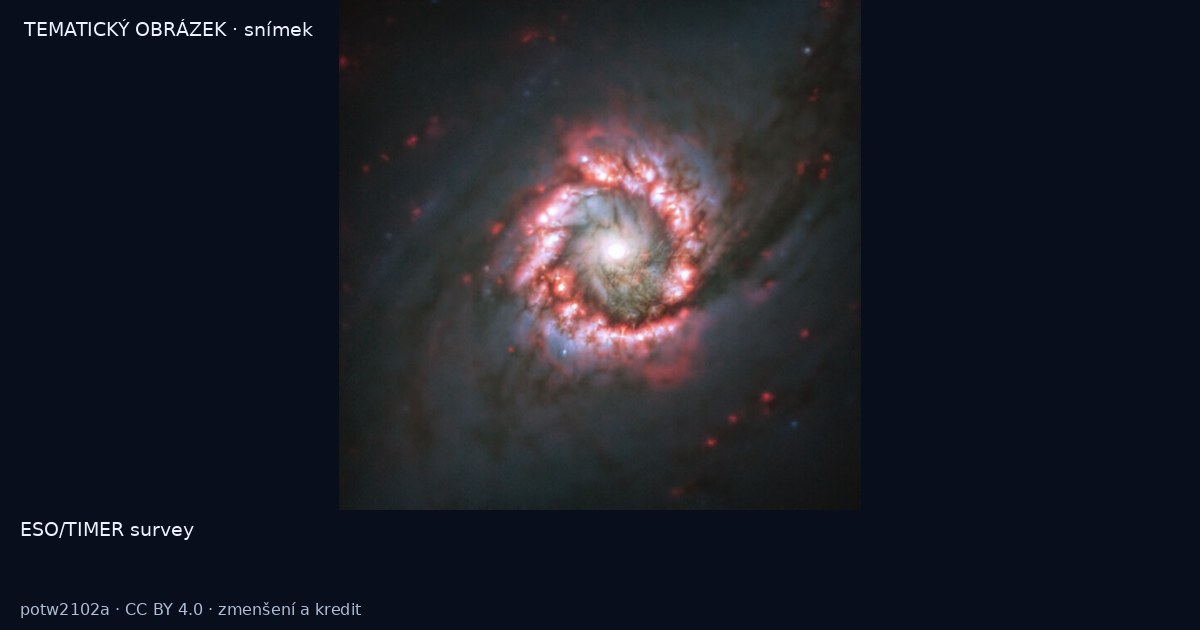 Hvězdotvorný prstenec kolem jádra NGC 1097 – snímek