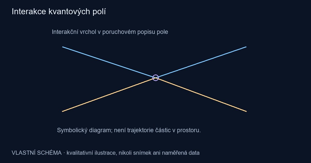 Interakce kvantových polí – vlastní kvalitativní schéma, nikoli pozorování