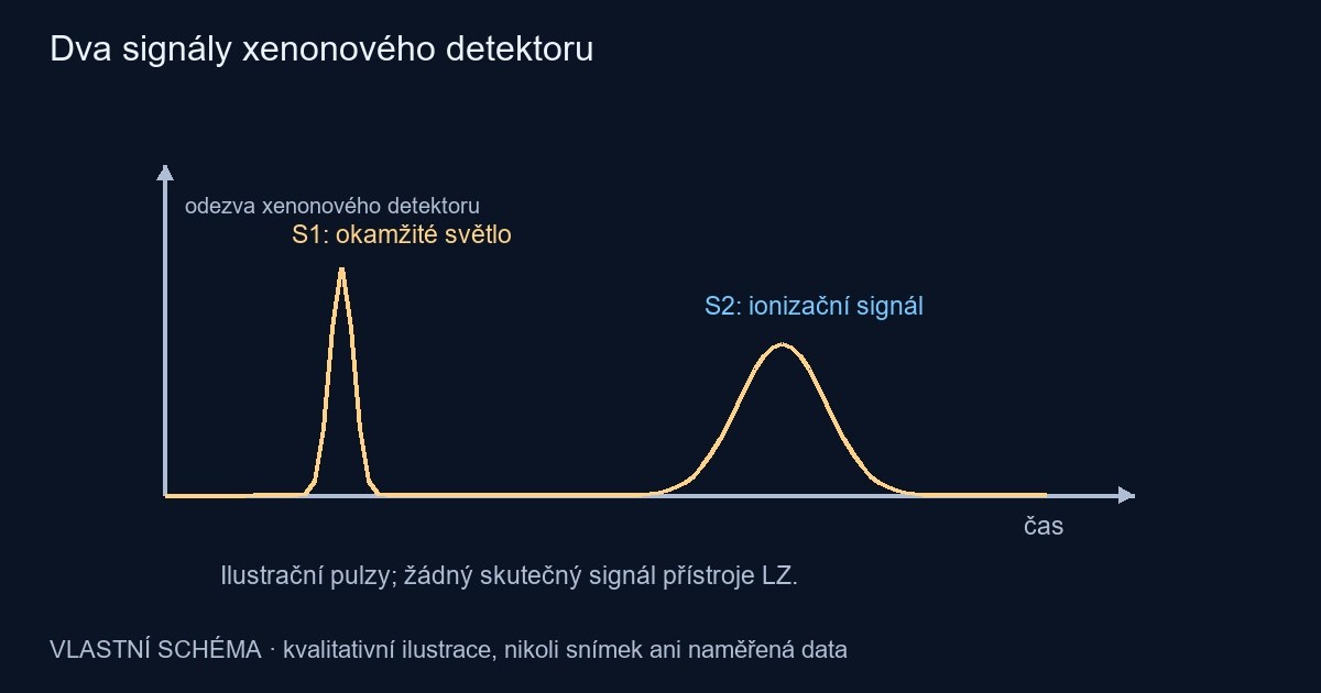 Dva signály xenonového detektoru – vlastní kvalitativní schéma