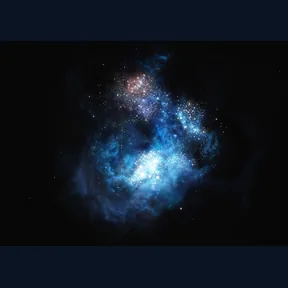Galaxie CR7 v raném vesmíru – umělecká představa