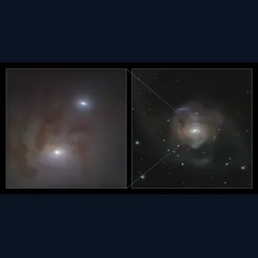 Galaxie NGC 7727 se dvěma supermasivními černými dírami – kompozitní snímek
