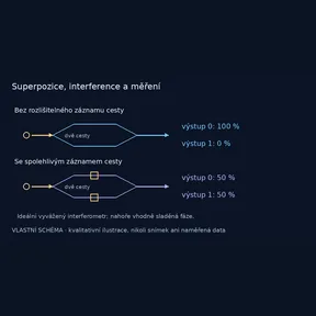 Superpozice, interference a měření – vlastní názorné schéma