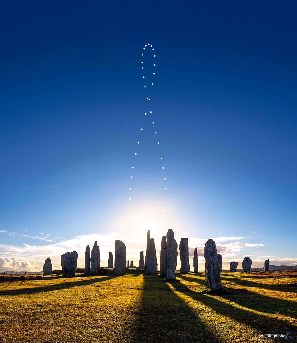 Analema nad kamenným kruhem Callanish